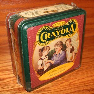 3/$88❤️Limited Edition 1994 CRAYOLA Trademark tin gift box +sharpener +64crayons
